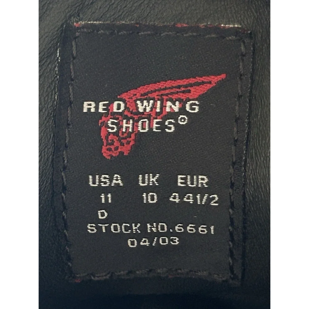 Red Wing model 8661 black leather chukka work boots Size 11 Black Steel Toe